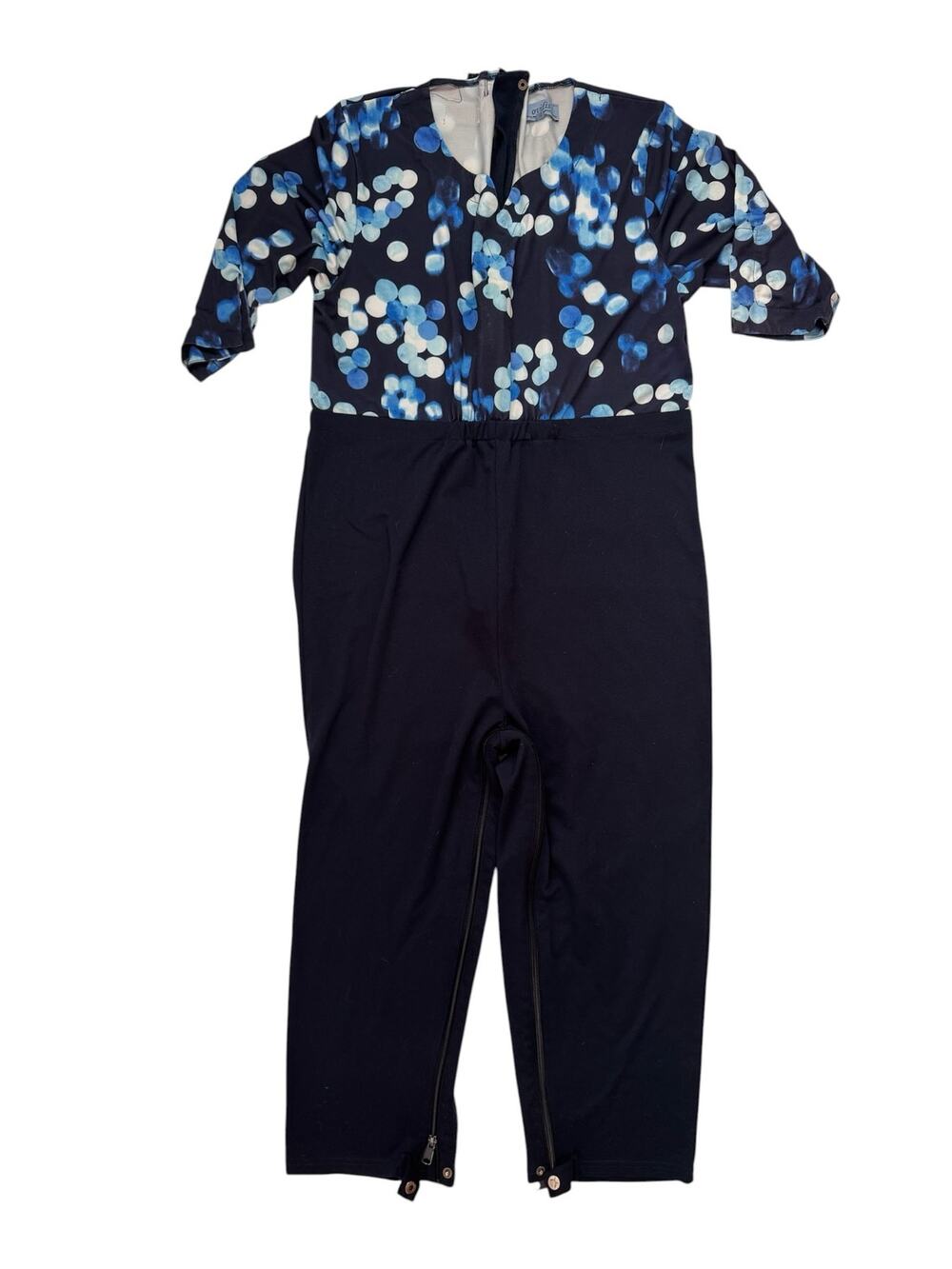 OVIDIS Anti-Strip Adaptive Jumpsuit in Water Dot Blue Size XL Womens One Piece